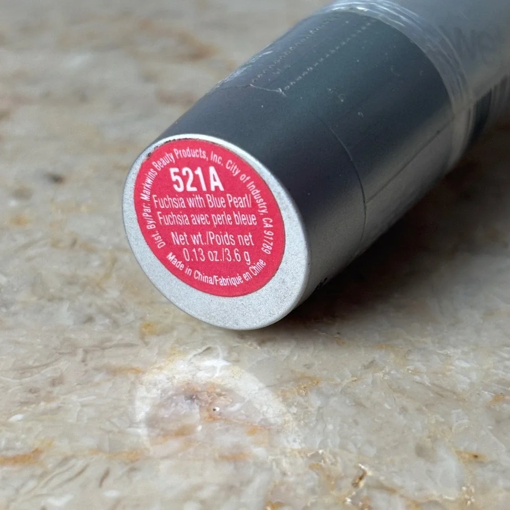 Wet n Wild Silk Finish Lipstick 0.13oz 521A Fuchsia with Blue Pearl Shimmer New